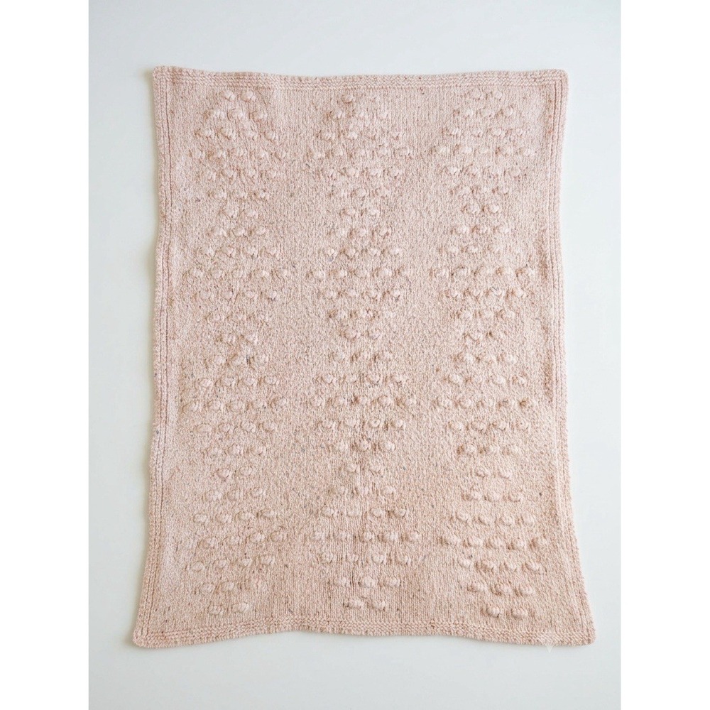 Pottery Barn Kids Emily & Meritt Rose Light Pink Knitted Acrylic Baby Blanket